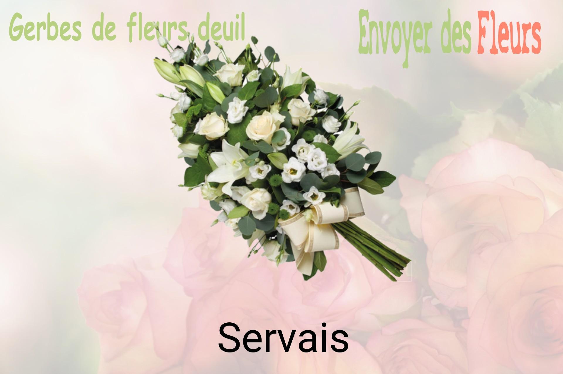 Gerbe de fleurs de deuil livrée à Servais